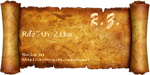 Róth Zita névjegykártya